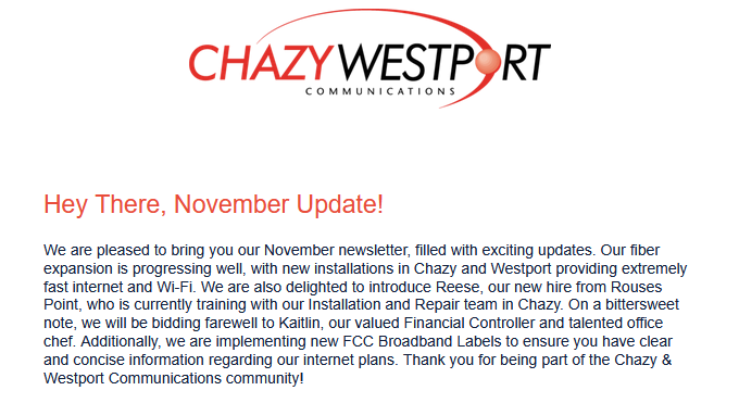November Newsletter